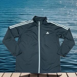 ADIDAS Lightweight Golf Jacket Men’s Size XLarge Black 3 Stripes Full Zip